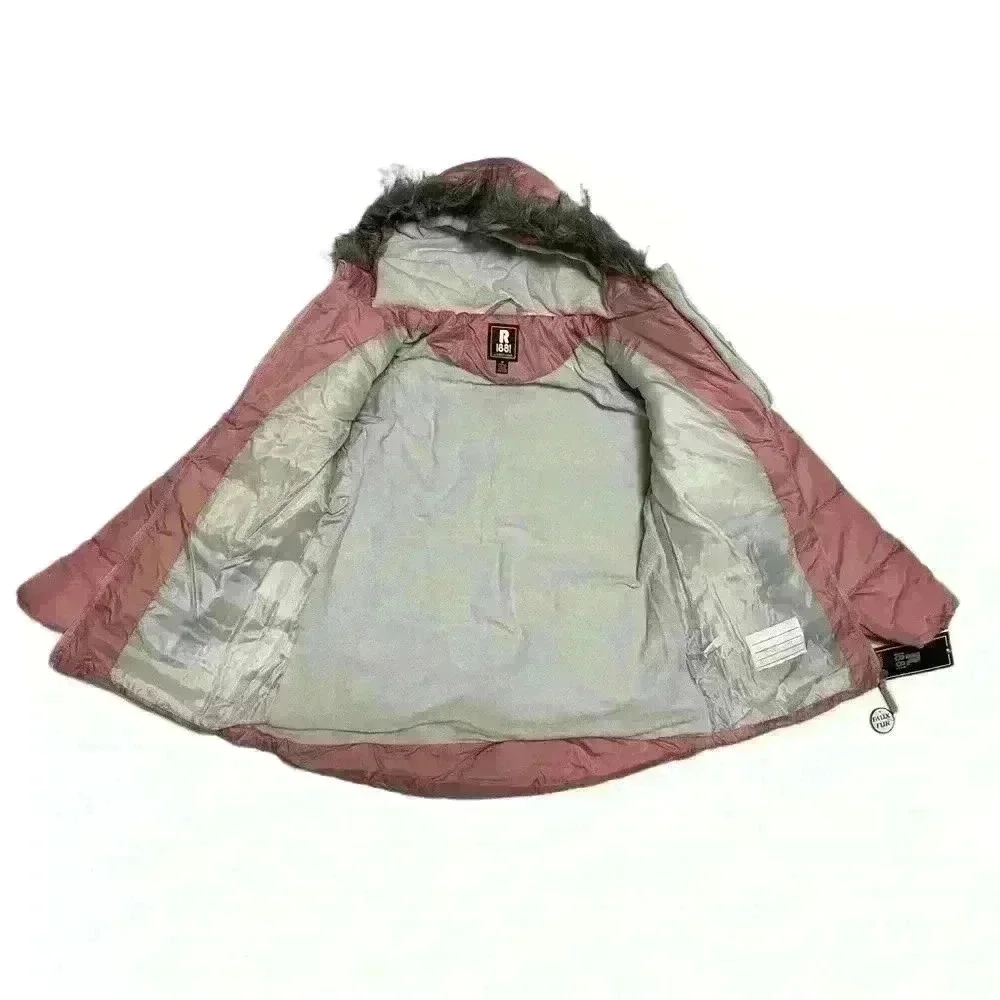 S Rothschild & CO Big Girls Solid Quilted Puffer Jacket and Scarf Set M 10/12